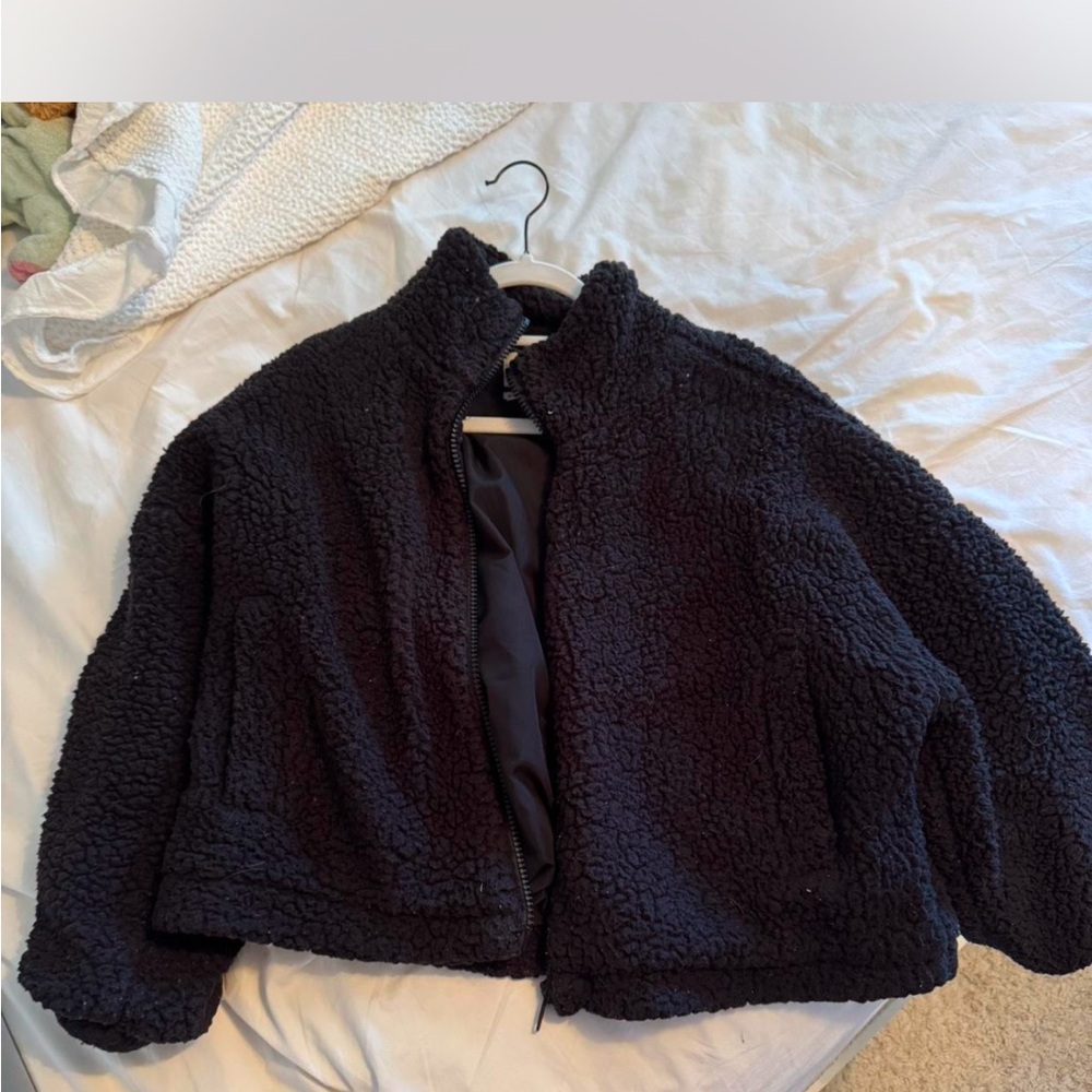 Women's Black Sherpa Jacket
